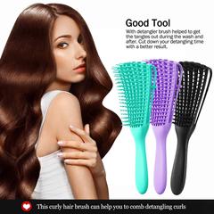 八爪くしヘアーブラシアフリカの质感curly hair brushカールオイル濡れた干いた厚い髪女性用