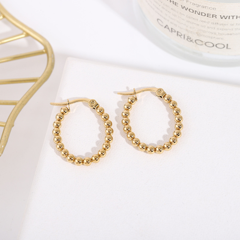 1 Pair Basic Retro Geometric Plating 201 Stainless Steel Gold Plated Earrings display picture 9