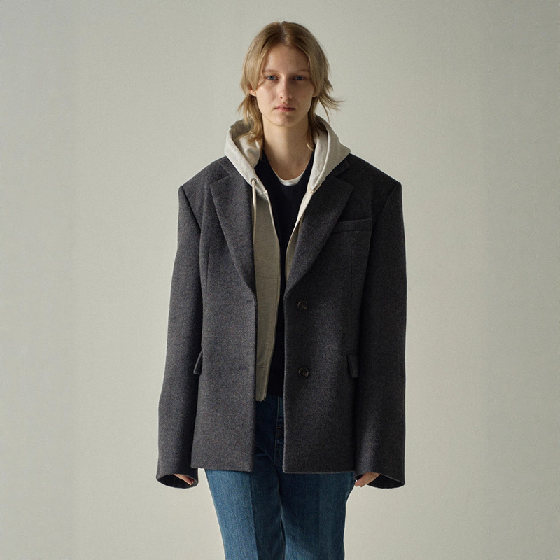 In-Stock Fa*Ade Pa*Ttern Woolen Blazer for Women, Early Autumn Korean Style Design with Notch Lapels, Wool Coat In-Stock Fa*Ade Pa*Ttern Woolen Blazer for Women, Early Autumn Korean Style Design with Notch Lapels, Wool Coat