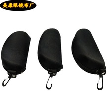 太阳镜EVA拉链眼镜盒厂家 黑色EVA太阳眼镜盒拉链包软包批发