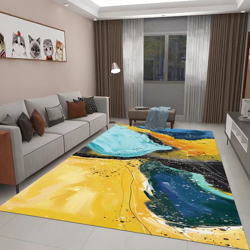 Alfombra nórdica geométrica para sala de estar, de gran superficie y cobertura completa, alfombra para dormitorio junto a la cama, alfombra resistente al desgaste para mesa de centro y sofá, para uso doméstico.