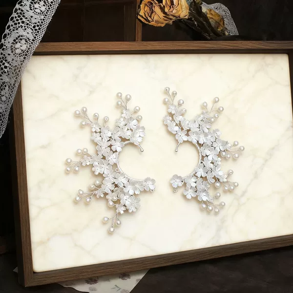 Celebrity Elegant Lady Pearl Flower Pierced Ear Hanging Super Fairy Princess Style Trendyy Elegant High-End Earrings New Style