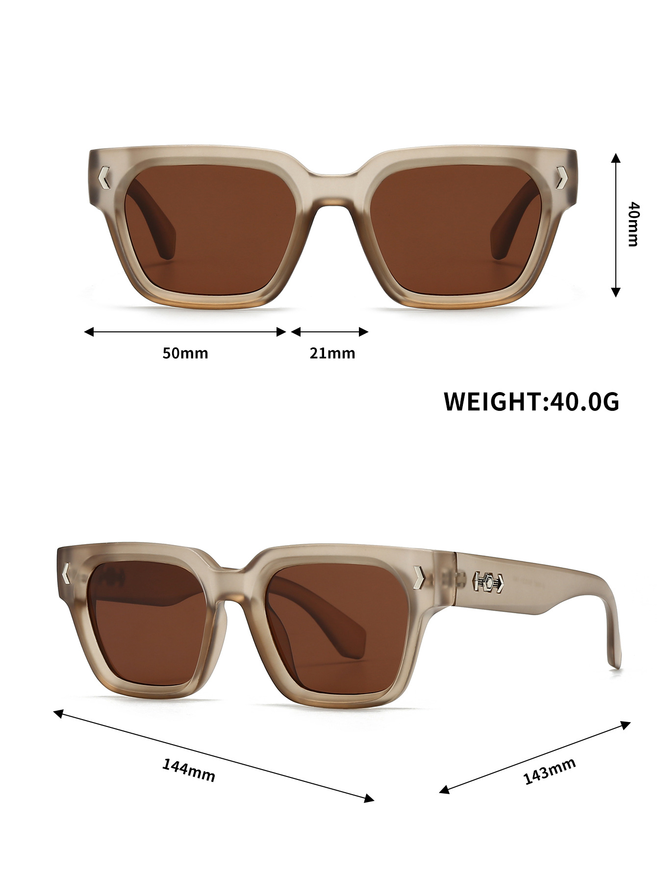 Herren Sonnenbrille Mit Quadratischem Rahmen Für Den Street-look_voghion.com