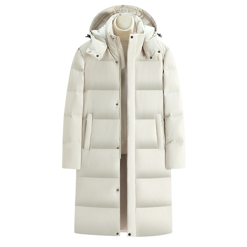 Men's Waterproof Five-Proof Ultra-Thick down Jacket for Extreme Cold in Northeast, Zero-Degree Extreme Cold, Long Over-The-Knee, Unisex, White Duck Down, Winter