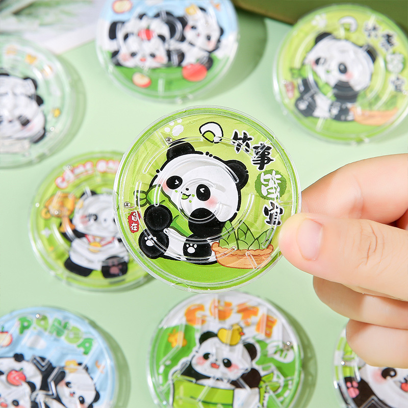 Children's bead maze panda toy, mini handheld balancing bead toy, puzzle game, gift, small prize
