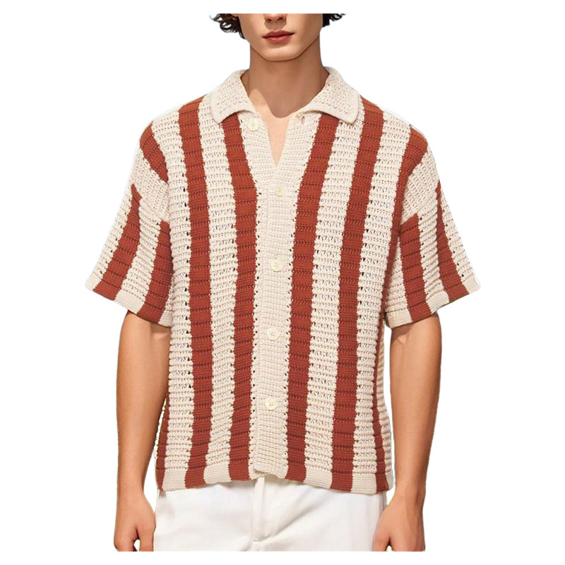 Foreign Trade Summer New Fashion Brand Knitted Sweater Youth Casual Loose Comfortable Skin Breathable All-match Shirt