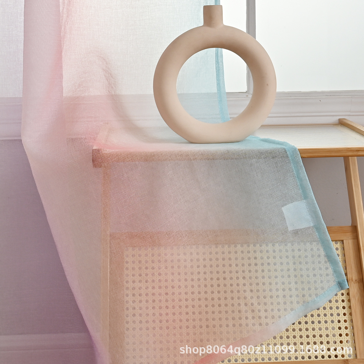 Meikduo SHEIN pantalla de ventana terminada para el cabello, hilo degradado, hilo de ventana verde púrpura rosa, fábrica de origen de cortina al por mayor