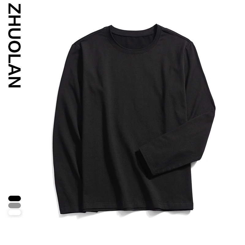 Body-friendly solid long-sleeve, autumn, plus size, round collar