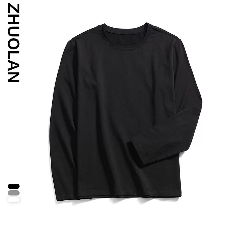 Body-friendly solid long-sleeve, autumn, plus size, round collar