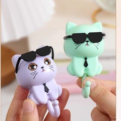 クリエイティブかわいい猫楽しい重力フックキッチンバスルームドア衣類フック子供用タオルキーハンガー