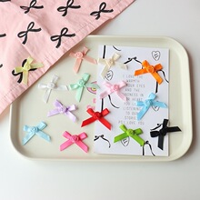 1CM花饰五角玫瑰花加蝴蝶结手工丝带小玫瑰花成品服装装饰辅料