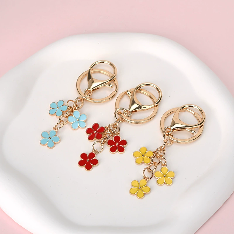 Keychain, bag decoration, metal pendant, flowered, Amazon, wholesale