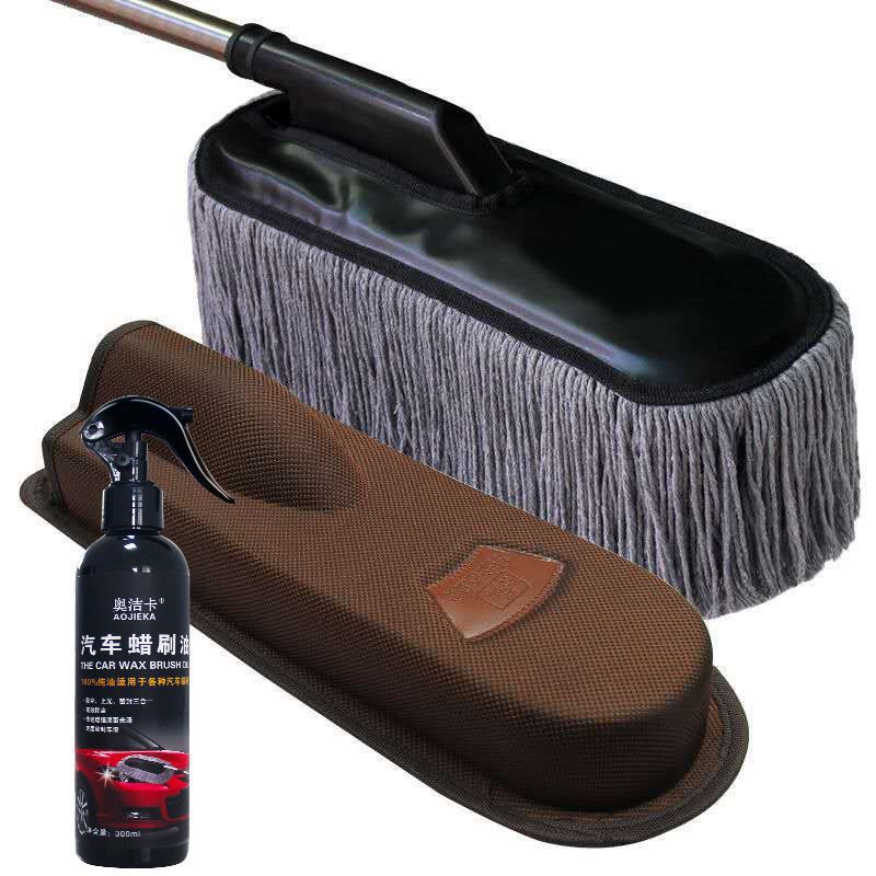 회색 업그레이드 왁스 브러시 + 천 상자 포장 + 왁스 오일 한 병✓✓