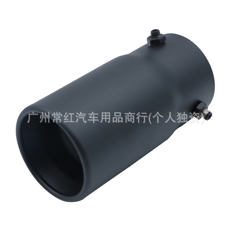 跨境新款汽车改装排气管单管双层加厚碳纤纹尾喉消音器排气鼓尾管|undefined