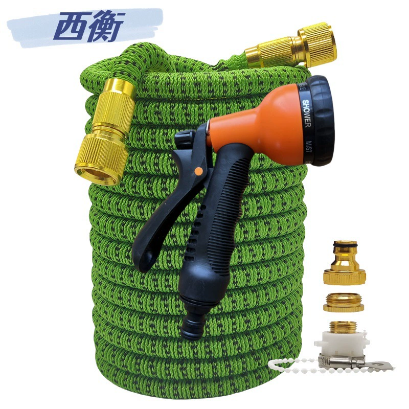 Садовый шланг Amazon Garden Cleaning Garden Watering Magic Retractable Garden Water Pipe Convenient 9-Function Spray Gun Hose Green Black