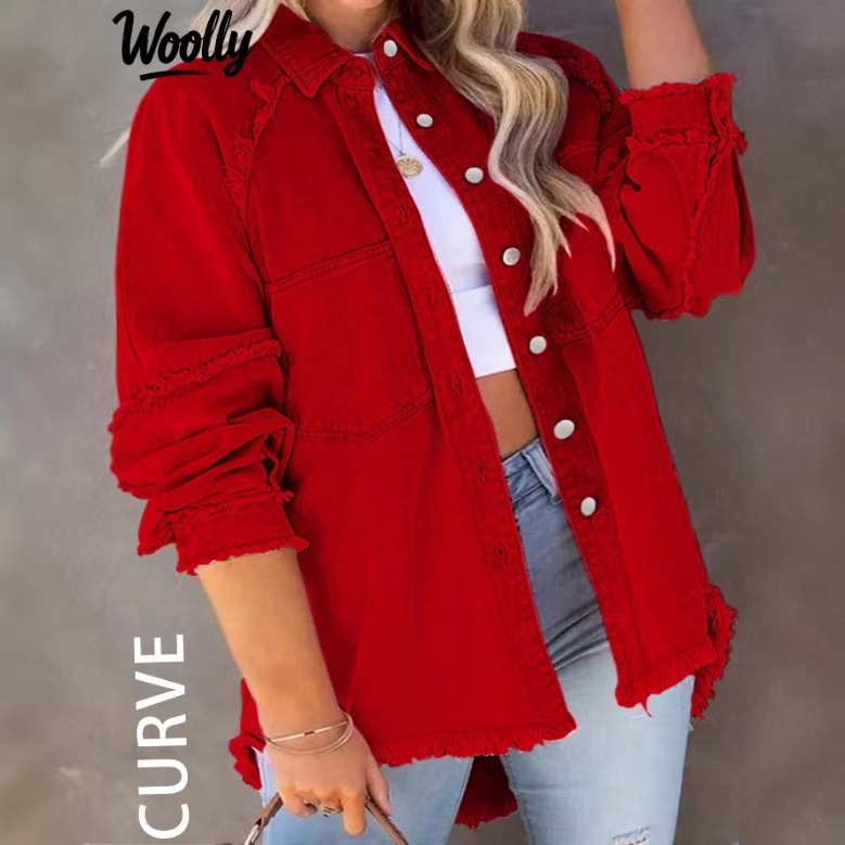 Fr870519 Traceable European and American Wish Cross-Border Ebay Amazon Women's Early Autumn Denim Fringed Jacket