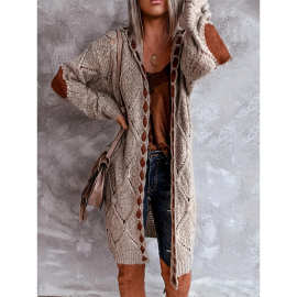 I 17824 Patch knit cardigan 拼接贴布针织开衫