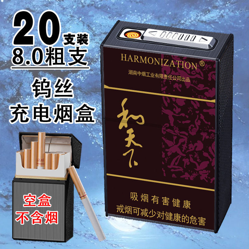 充电烟盒打火机一体20支装翻盖软硬防风创意生肖点烟器抗压防潮盒|undefined