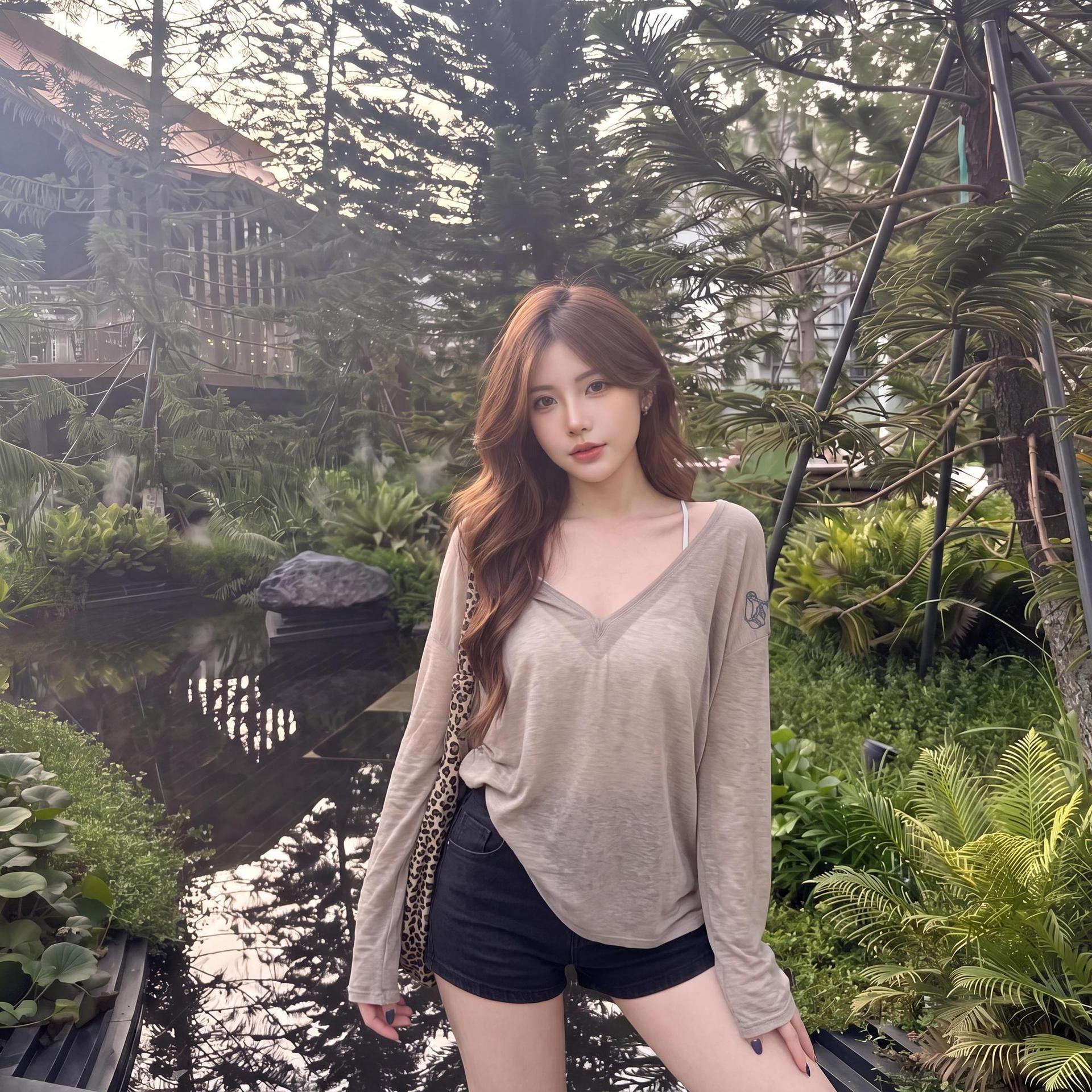 Early Spring V-Neck Thin Long-Sleeve T-Shirt for Women, Slightly Sheer, Casual Sun Protection Cover-Up, Loose Fit, Slimming, Trendy Top for Inner or Outer Wear
