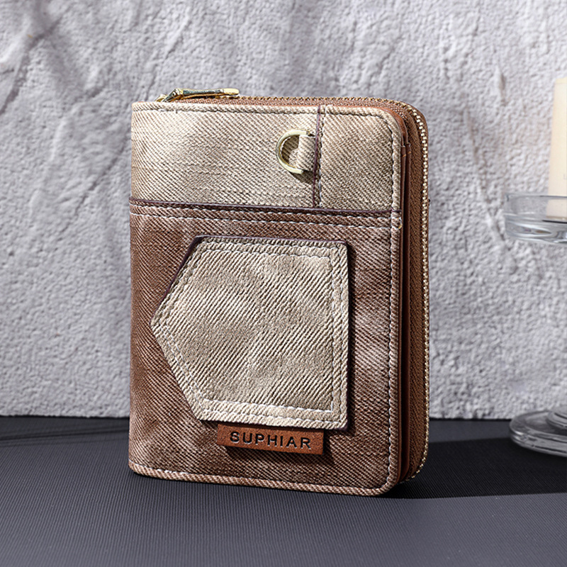 Pequeña billetera para mujeres 2024 nuevo estilo japonés y coreano simple plegable billetera de cambio de estudiantes compacta función corta vaqueros antirrobo