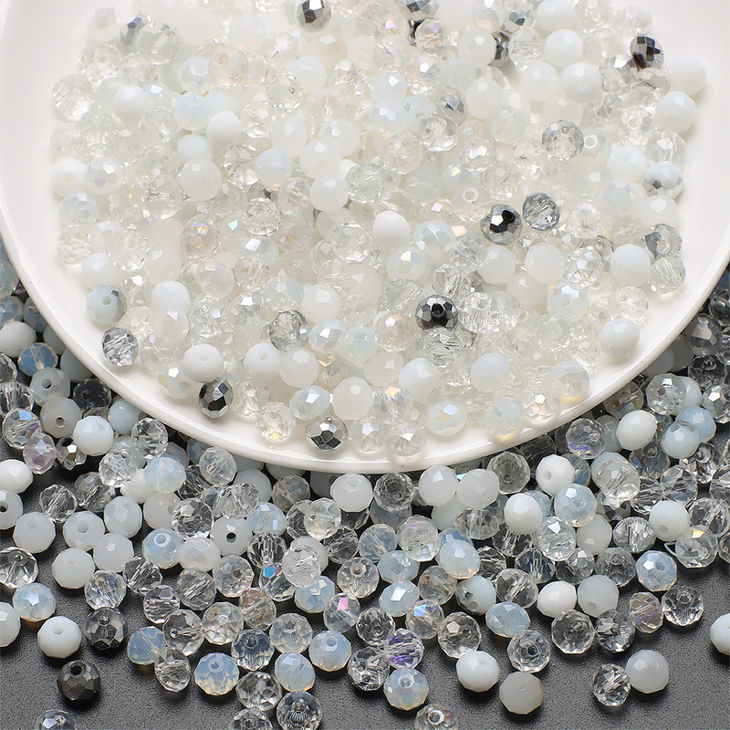 Cross-Border Hot Selling 4/6/8 Flat Beads Color Set DIY Bracelet Loose Beads Separated by Crystal Glass Beads Jewelry Accessories Cross-Border Hot Selling 4/6/8 Flat Beads Color Set DIY Bracelet Loose Beads Separated by Crystal Glass Beads Jewelry Accessories