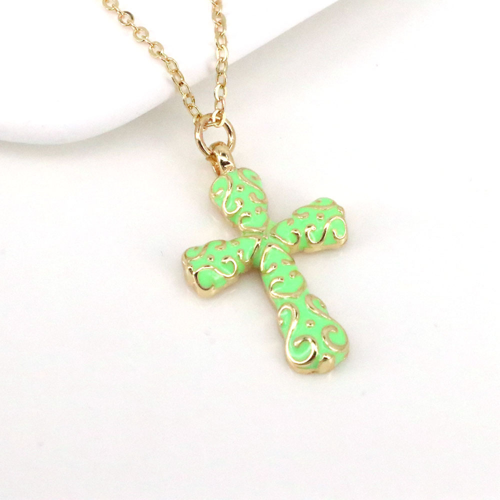 new cross pendant trend creative drip pendant copper collarbone chain wholesalepicture4