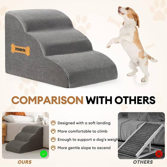Pets Stairs Removable Sponge Steps Small Dog Vacuum Sofa Bed Climbing Ladder Slope Dog Climbing Ladder