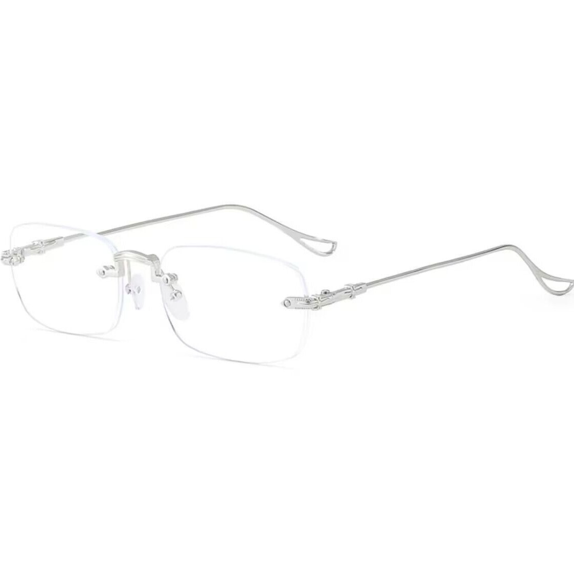 2025 tendencia de diseño avanzado gafas sin marco de moda juvenil versátil nuevas gafas anti-luz azul