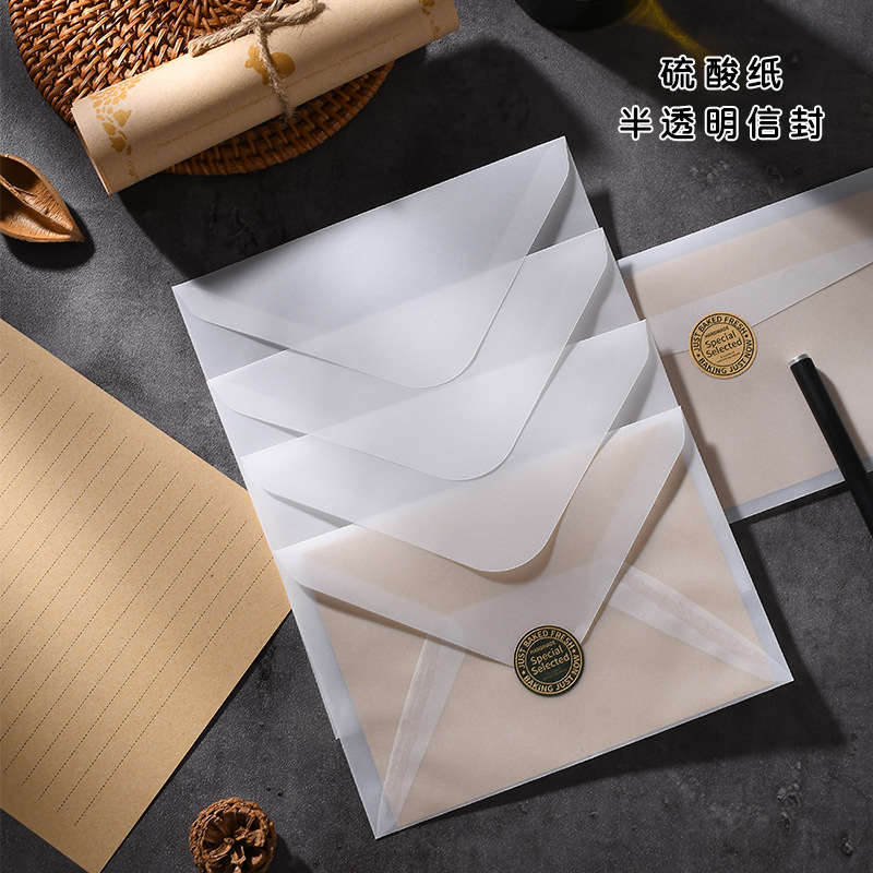 Papel de sulfato creativo sobre de impresión dorado regalo tarjeta de felicitación tarjeta de invitación almacenamiento sobre hacer bolsa de papel sobre transparente