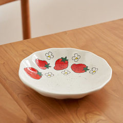 A5L好看的大盤子碗家用2022新款深盤陶瓷餐盤裝菜餐具菜盤ins風