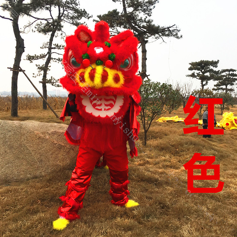 新款舞狮道具整套双人南狮狮头舞龙舞狮道具醒狮成人舞狮子头服装-阿里巴巴