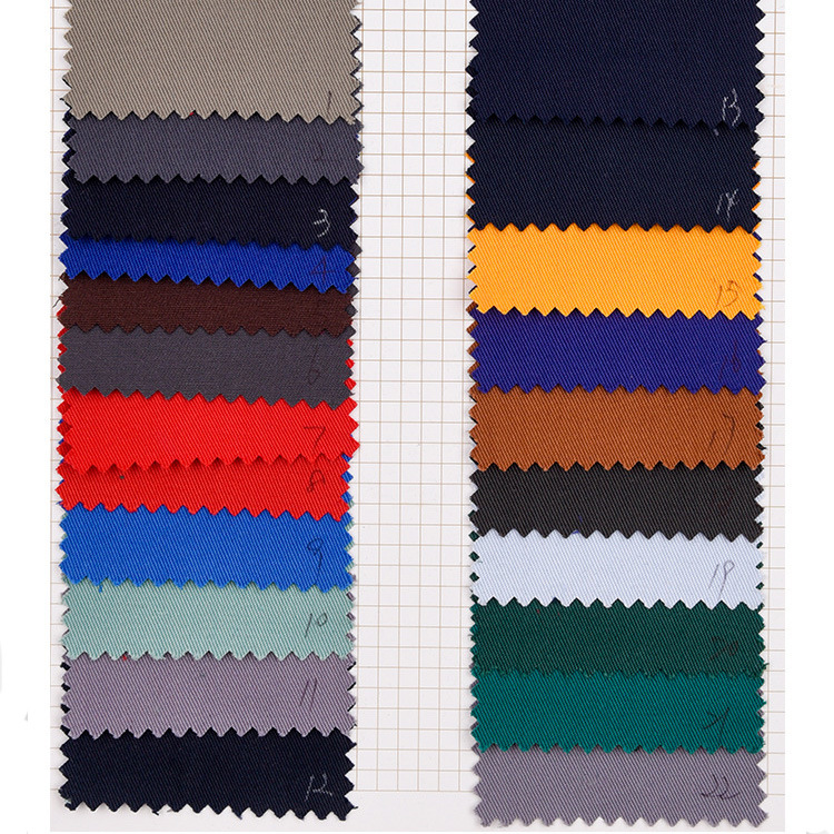 Bajo MOQ 16s * 12s 65% poliéster 35% algodón TC twill 240gsm cara de ropa de trabajo