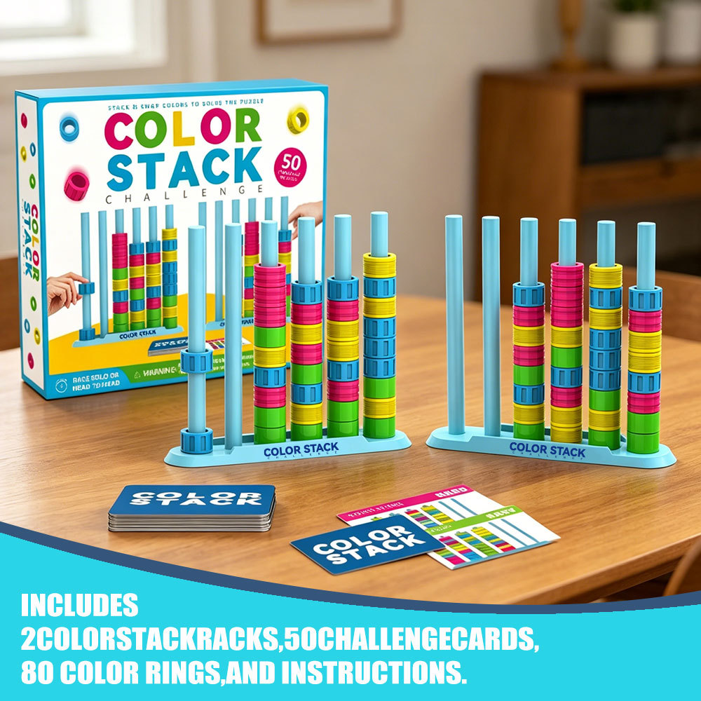 Cross-border TK Creative Fun Color Matching Stacking Game Color Stack Educational Challenge Party Game Toy