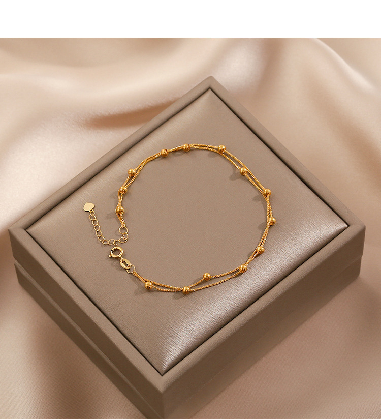 10g Weight 18K Gold Plated Plating Material Simple Style Geometric Solid Color Titanium Steel Plating 18k Gold Plated Bracelets