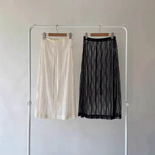 2025年新款女装蕾丝网纱裙春秋装叠穿中长款裙系带半身裙