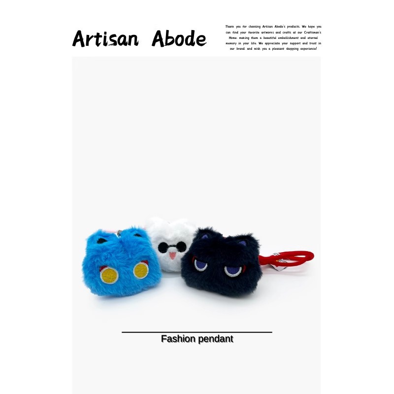 Una pieza de entrega colgante muñeca de felpa bolso colgante llavero muñeca linda mochila escolar colgante regalo gato negro