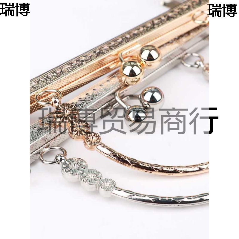 18CM20CM三花方形手挽手提古黄铜浅金银色金色枪口金包包配件材料