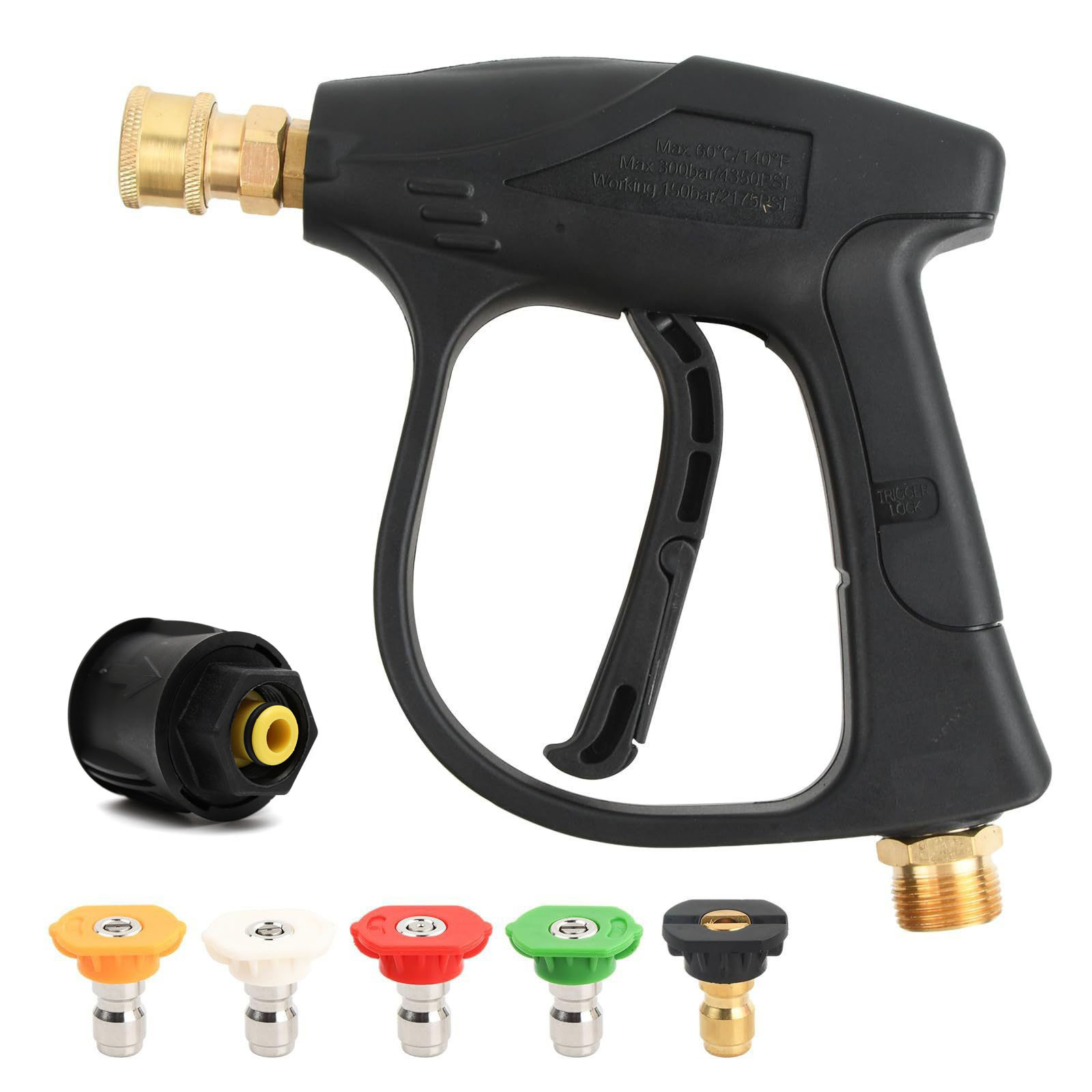 구리 총 + 플라스틱 Karcher 커넥터 + 5색 노즐