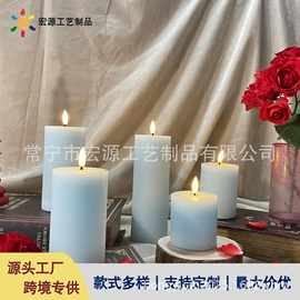 平口水纹LED电子蜡烛灯子弹头无烟酒店婚庆布置遥控仿真蜡烛灯