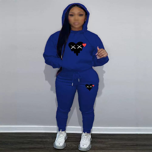 Independent store large size independent store European and American women's fashion personalized print casual fashion sweatshirt set of two