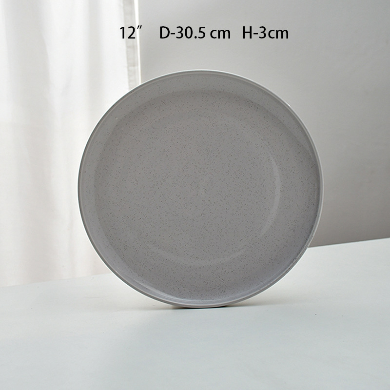 Plato de filete Plato de cerámica de mármol Plato de platos de restaurante Plato de hierba Plato de filete casero Plato de hotel Plato de comida occidental