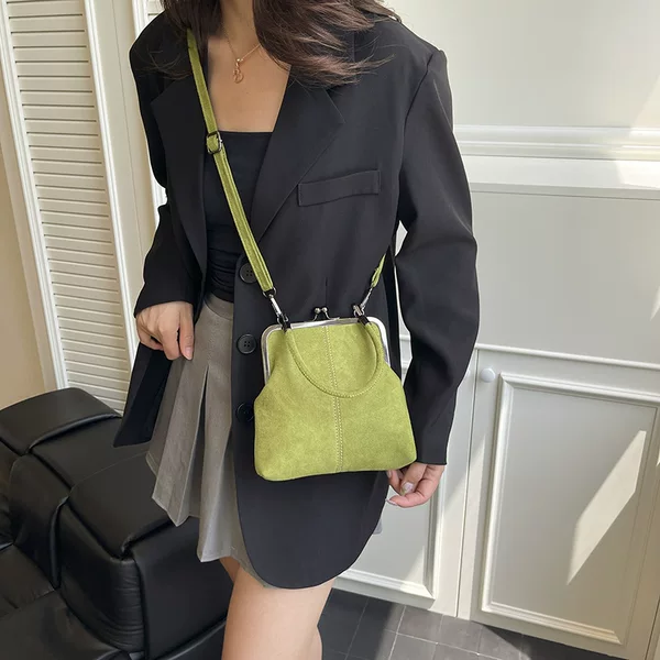 2026 Cross-Border Personalized Shell Phone Bag New Retro Patchwork Crossbody Bag Clip-On Handbag Single Shoulder Crossbody Bag