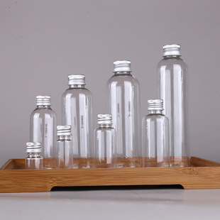 Spot 10 30 50ml transparent plastic bottle aluminum cap bottle pet small mouth liquid bottle fishing medicine bottle