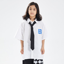 DK童装日系夏季女男童衬衫短袖薄款儿童宽松韩版短袖衬衣外套潮牌