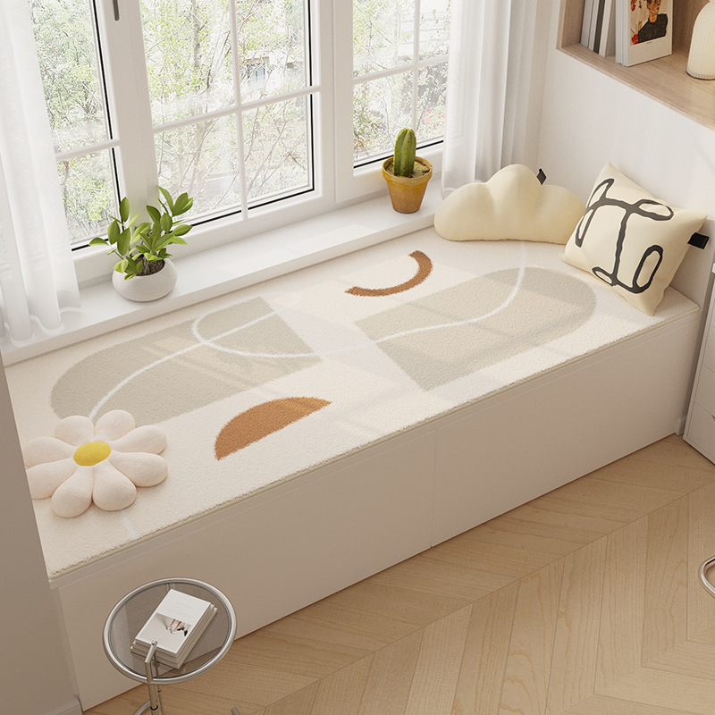 Simple y tranquilo, alfombra antideslizante de la mesa de té de la sala de estar, alfombra de cachemir, al lado de la cama del dormitorio, ventana flotante del balcón.