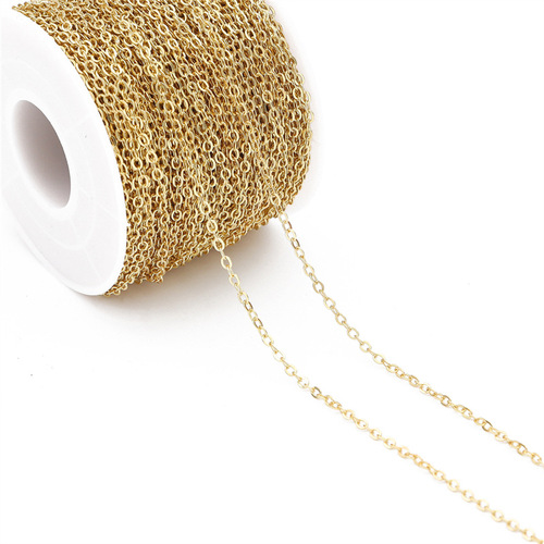14K Gold-Plated Colorful Beaded Chain with Tassel O-Ring Chain Extender for DIY Necklace Bracelet Earring Material