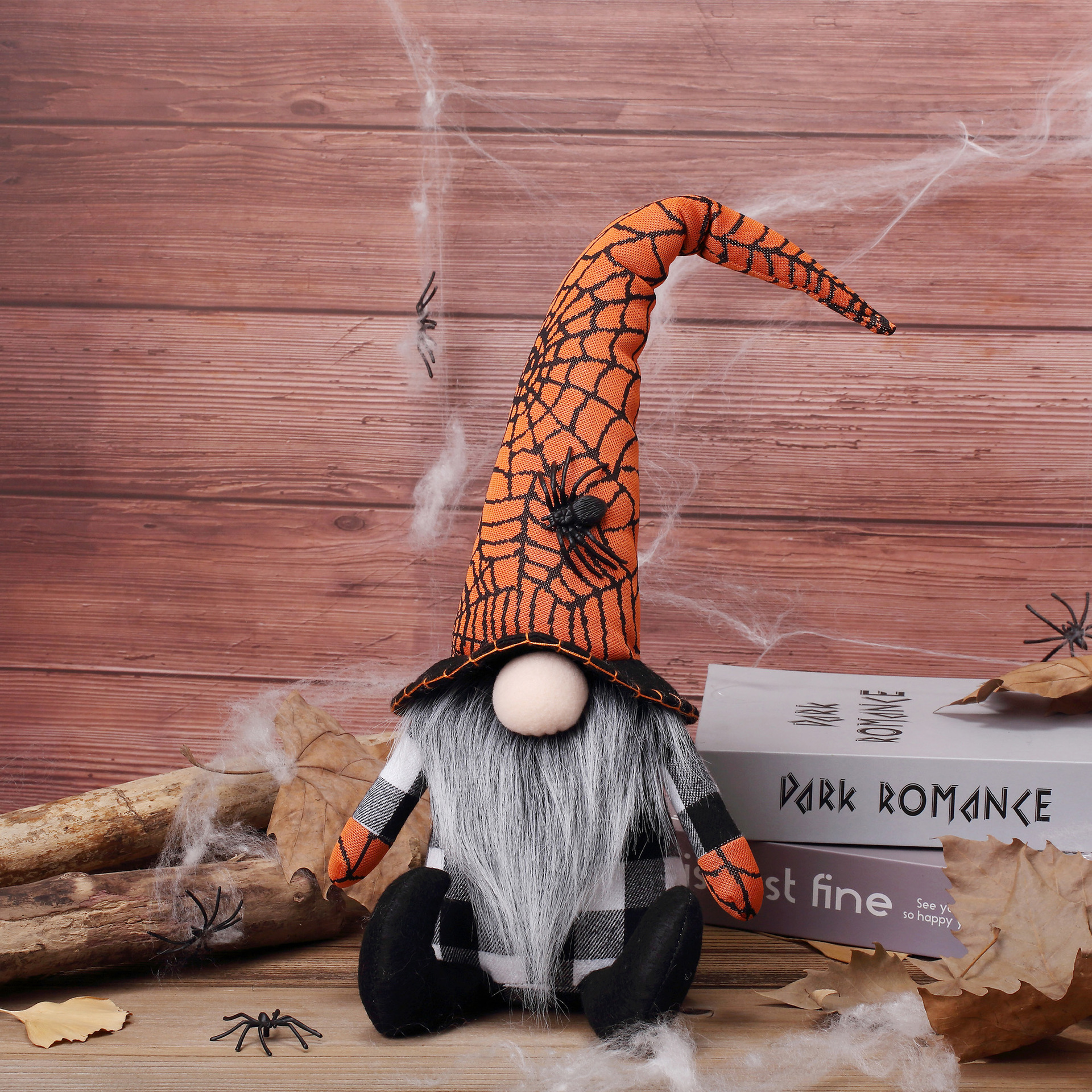 2023 transfronteriza nueva muñeca sin rostro de Halloween araña enana Rudolf exquisita decoración muñeca bordada