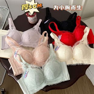 [Curtain day flower] courtyard line French lace thickened steamed bread cup small chest big non-magnetic wireless underwear
