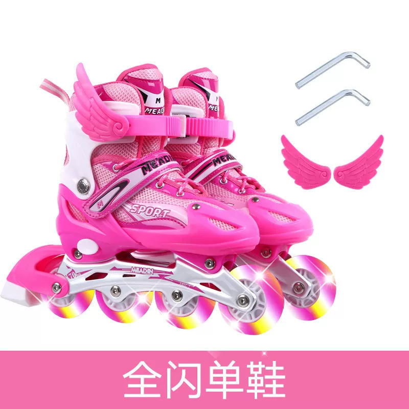 Flashing children's set, roller skates for boys, full set