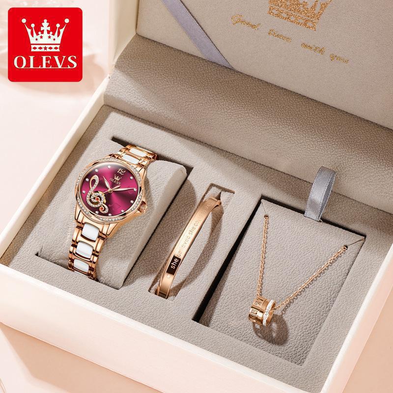 Famous Brand Watches Fully-Automatic Mechanical Watch Diamond Note Literal Waterproof Ladies Watch Women's Watch Gift Box